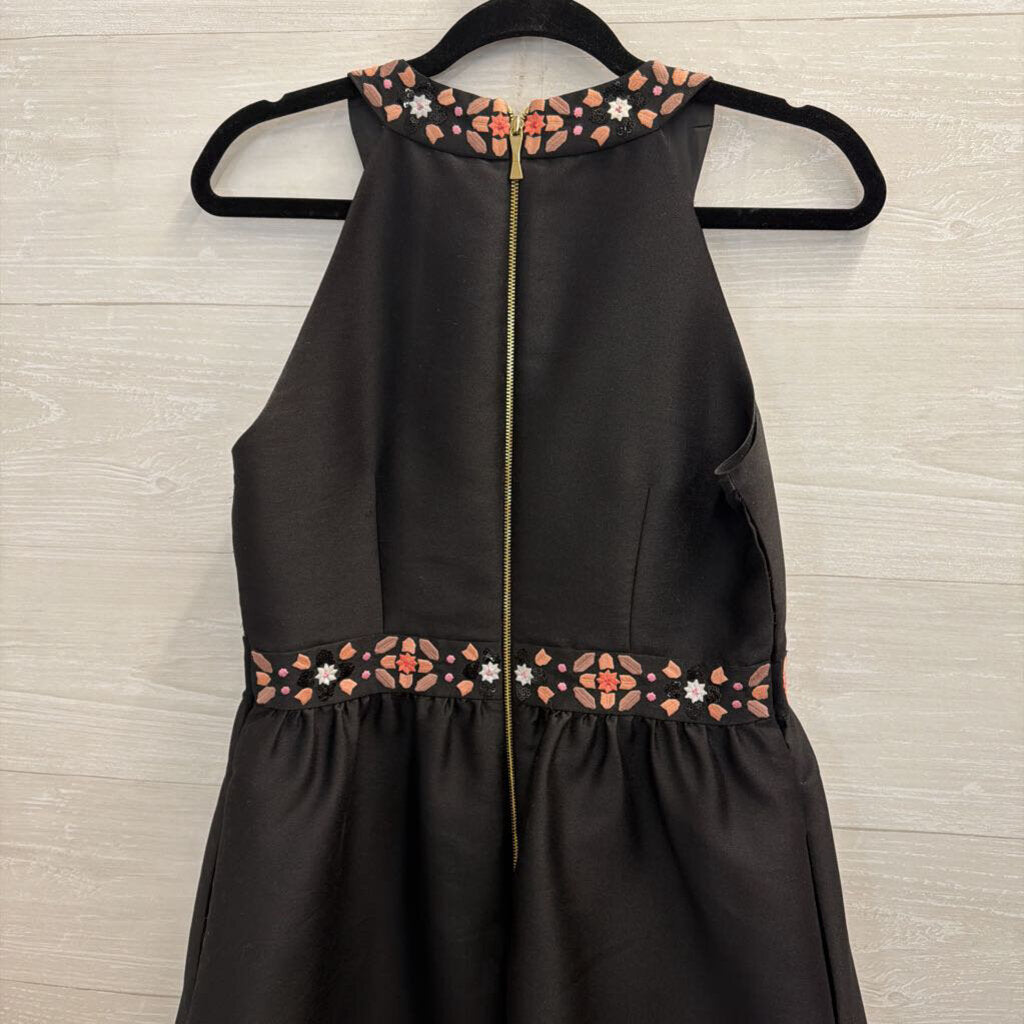 Kate Spade Black/ Multi Embroidered Mosaic Midi Dress 4