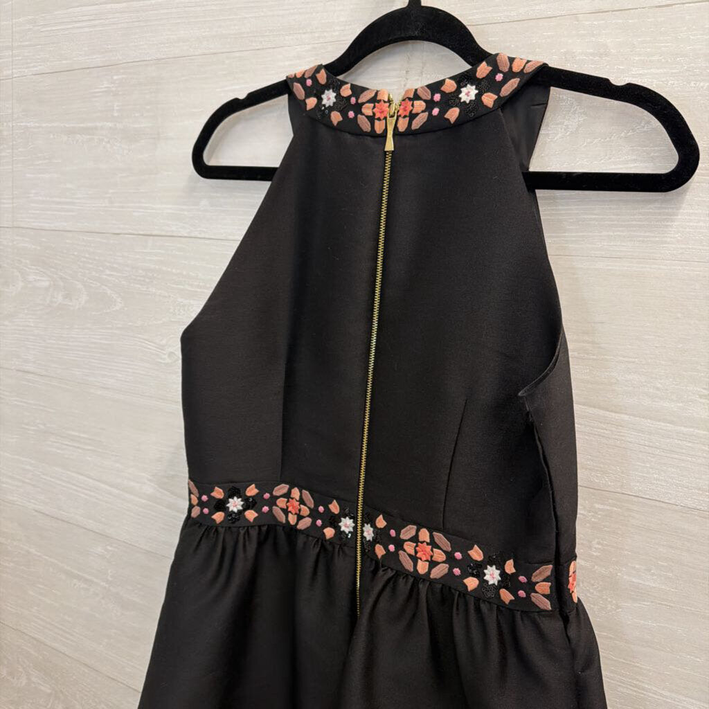 Kate Spade Black/ Multi Embroidered Mosaic Midi Dress 4