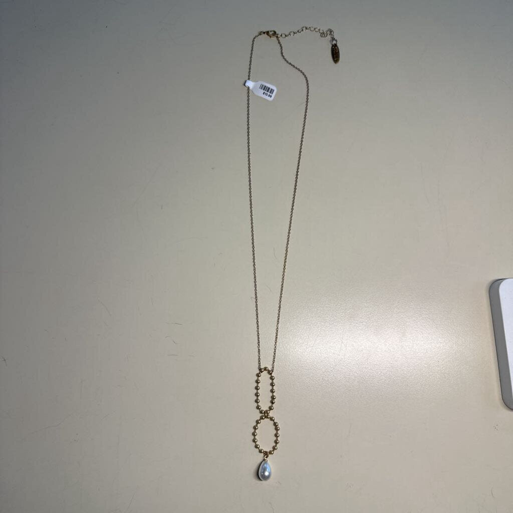 Plunder Gold/ Pearl Detail Long Necklace