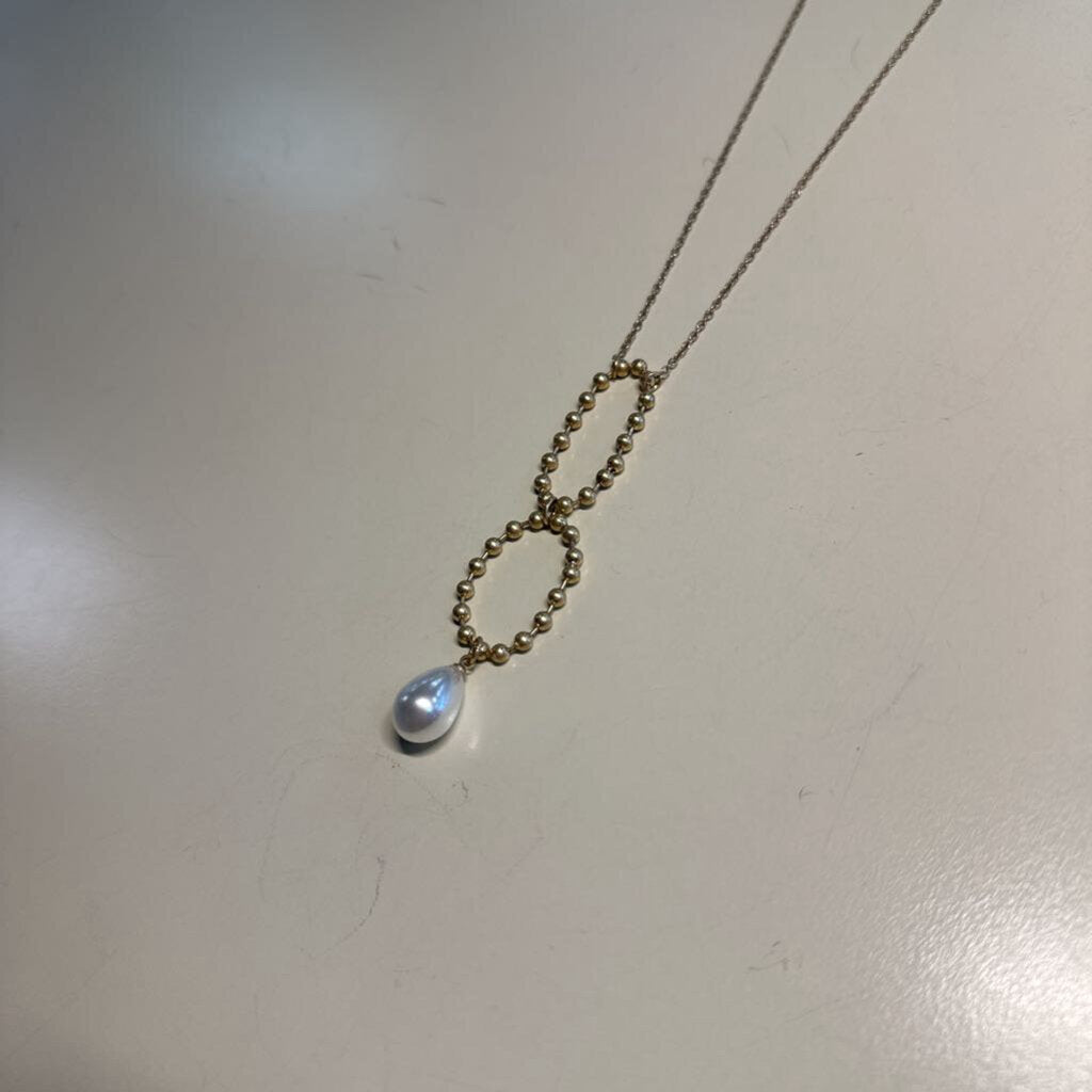 Plunder Gold/ Pearl Detail Long Necklace