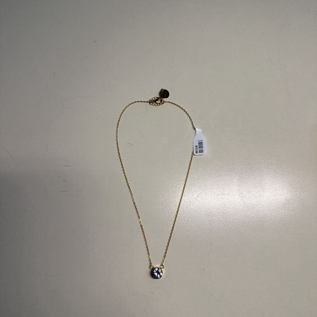 Plunder Gold/ Rhinestone Pendant Necklace