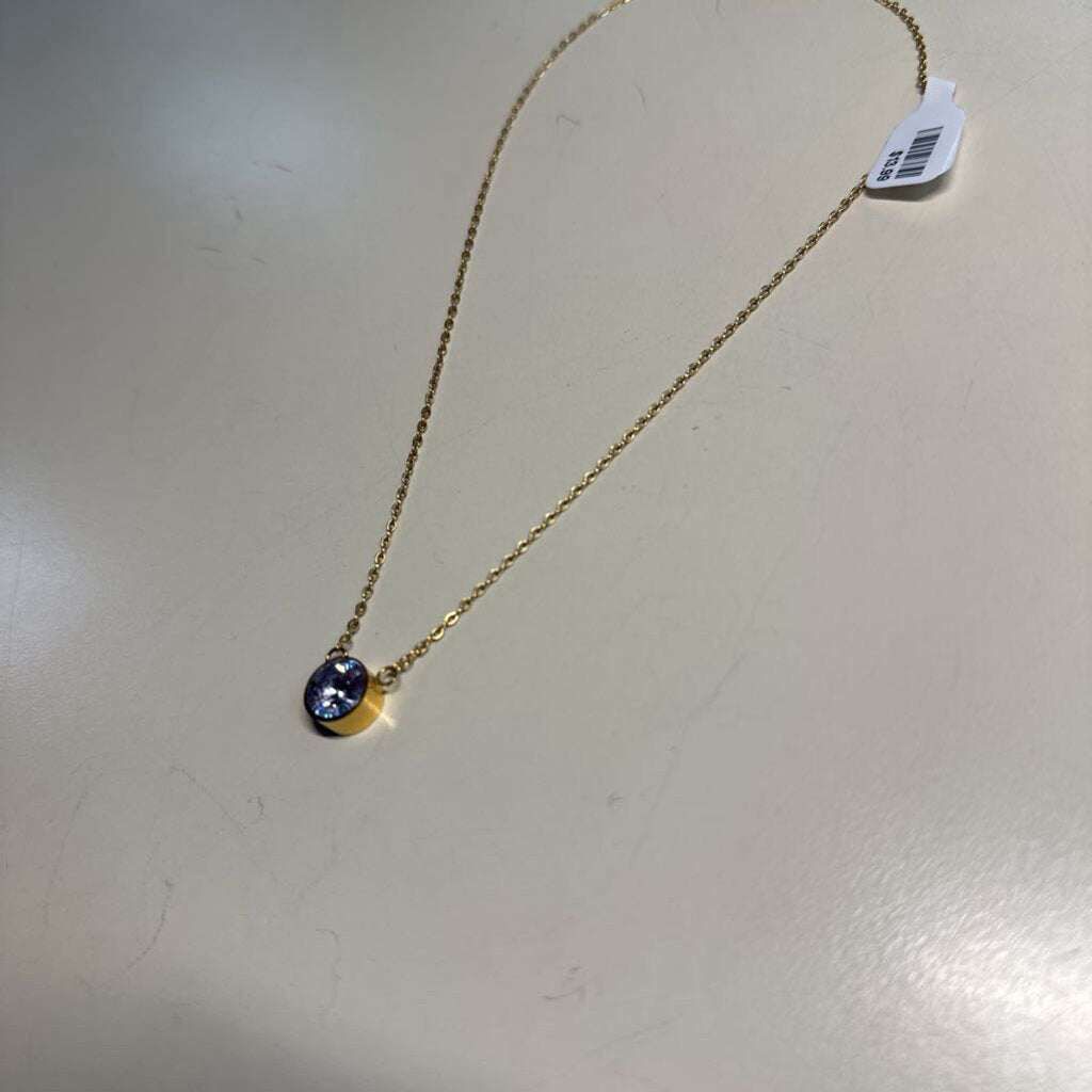 Plunder Gold/ Rhinestone Pendant Necklace