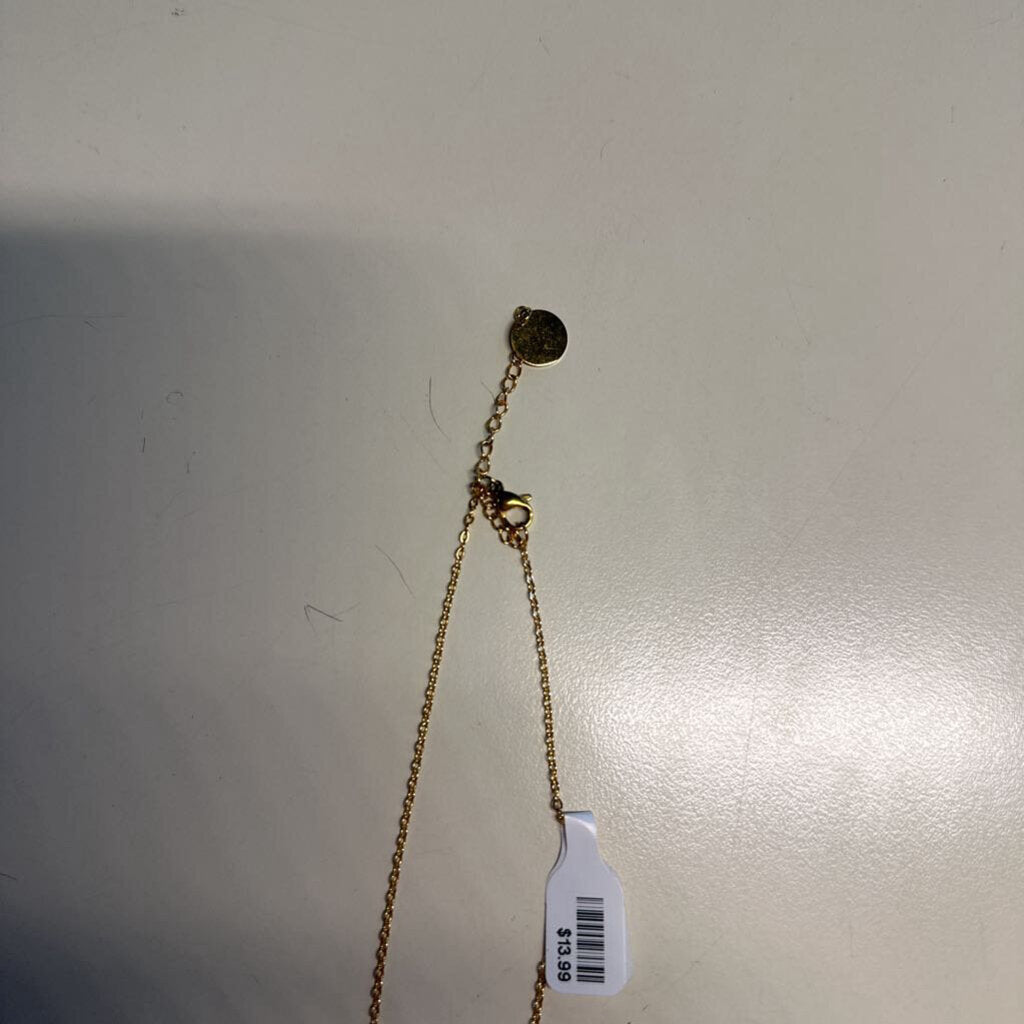 Plunder Gold/ Rhinestone Pendant Necklace