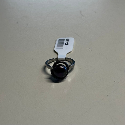 Silver/ Black Pearl Ring