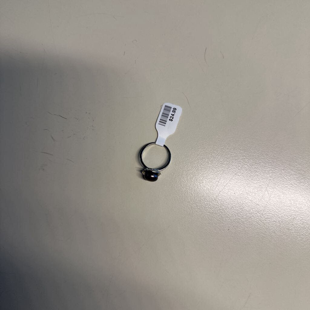 Silver/ Black Pearl Ring