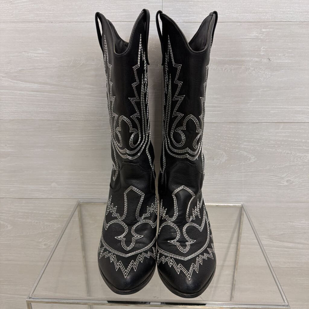 Billini Utica Black/ White Embroidered Western Boots 8.5