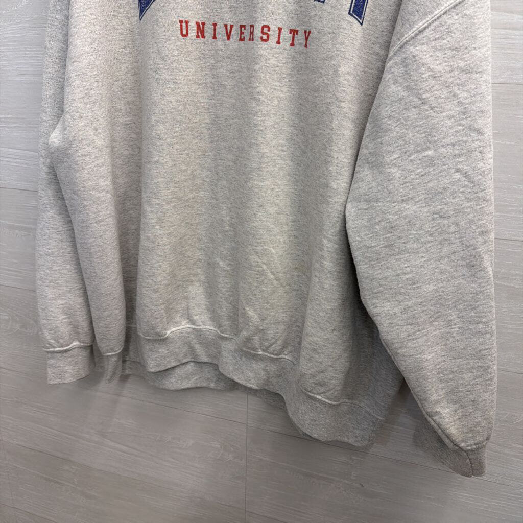 Gildan Grey Liberty University Crewneck Sweatshirt 2XL