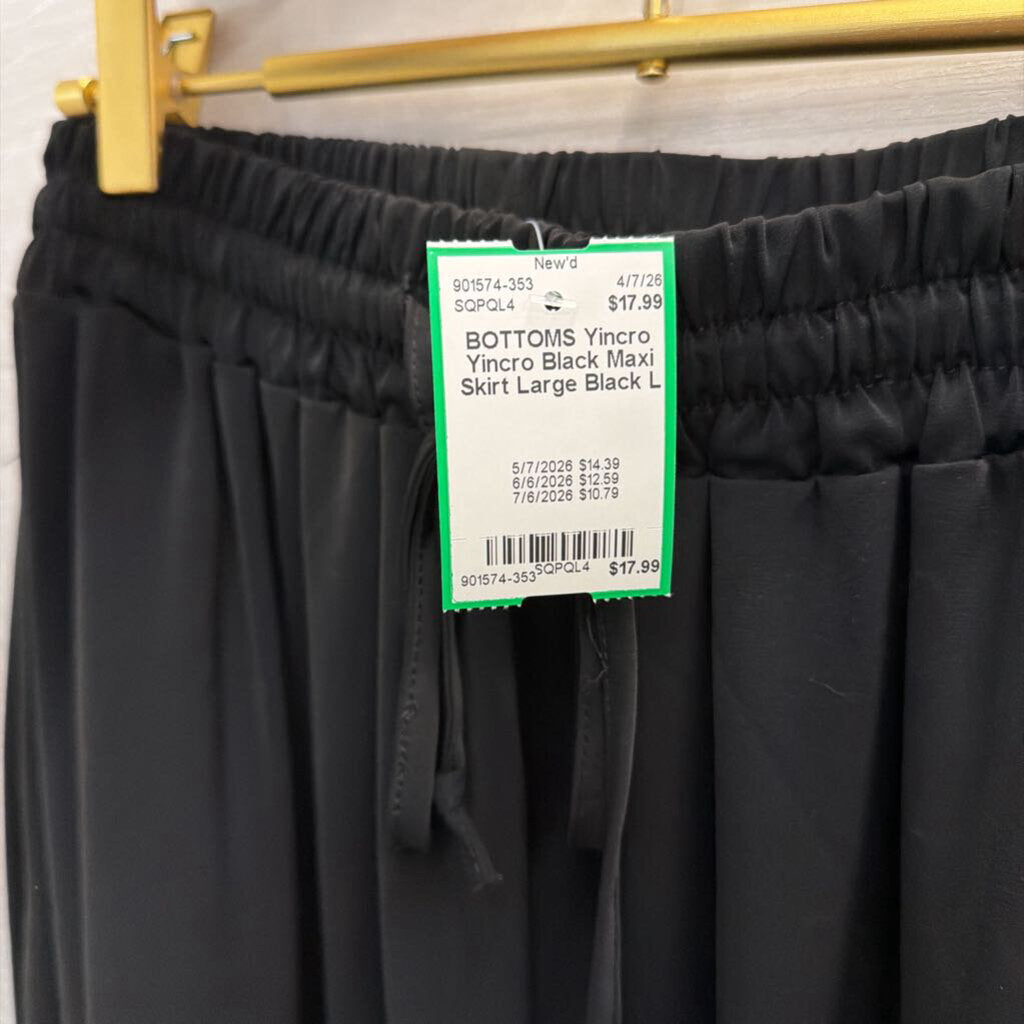 Yincro Black Maxi Skirt Large
