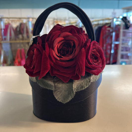 Little Birdy Black/ Red Rose Top Small Purse