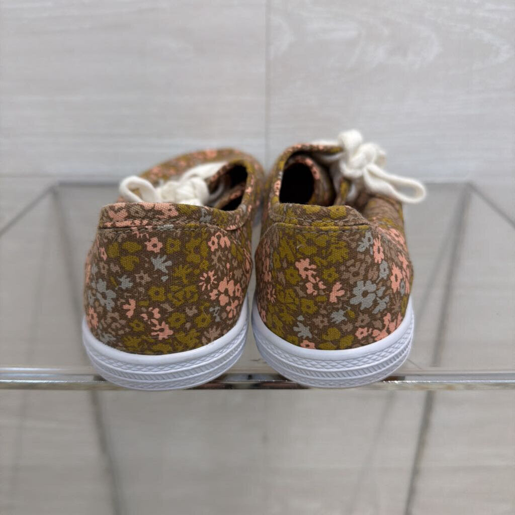 Brown/ Multi Floral Print Low Sneakers 8