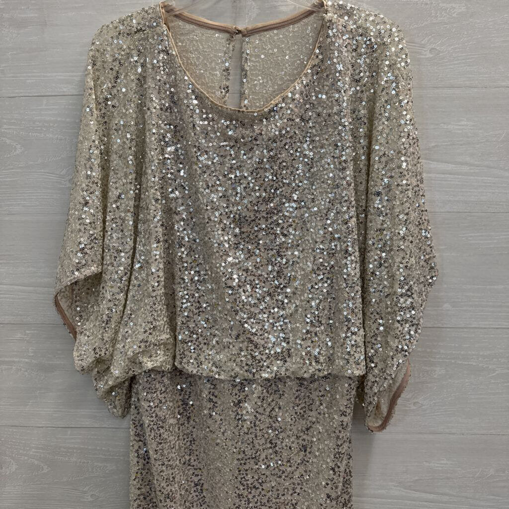 Jessica Howard Beige Sequin Short Formal Dress 14
