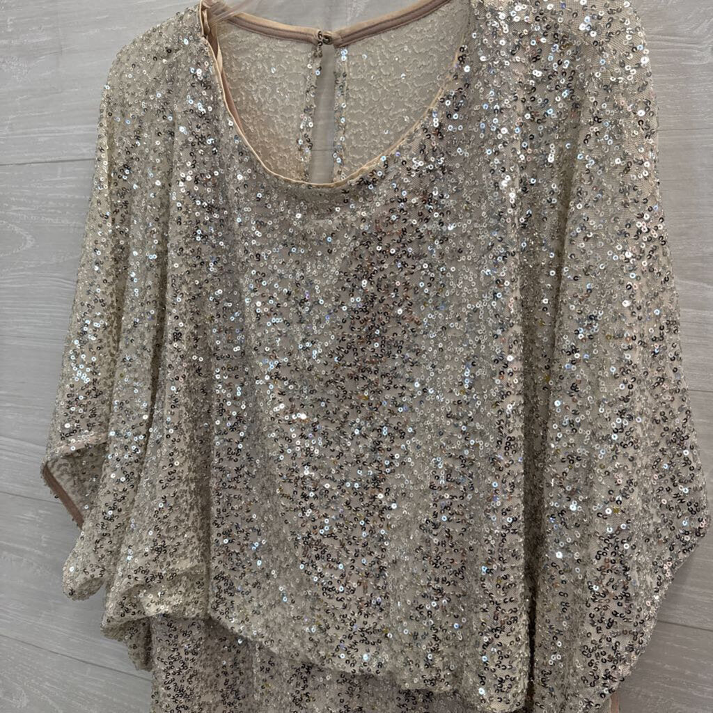 Jessica Howard Beige Sequin Short Formal Dress 14