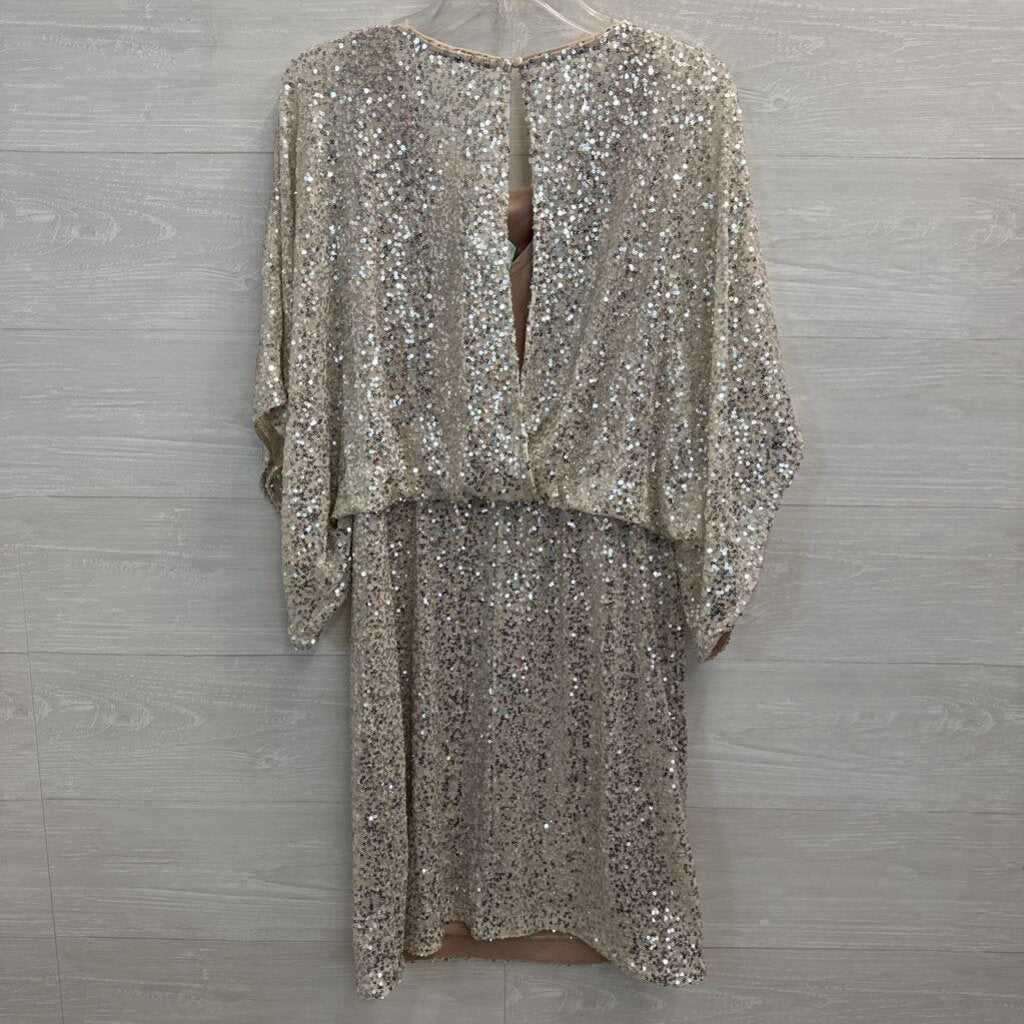 Jessica Howard Beige Sequin Short Formal Dress 14
