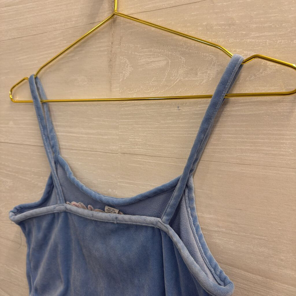Rue 21 Blue Velvet Love Sick Cropped Tank Top Medium