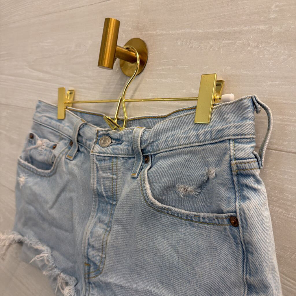 Levi Light Wash 501 Cutoff Denim Shorts 29