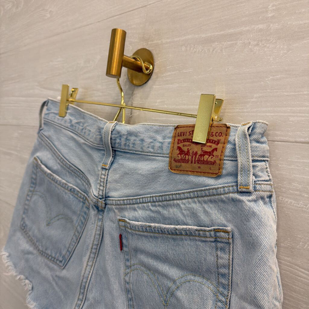 Levi Light Wash 501 Cutoff Denim Shorts 29