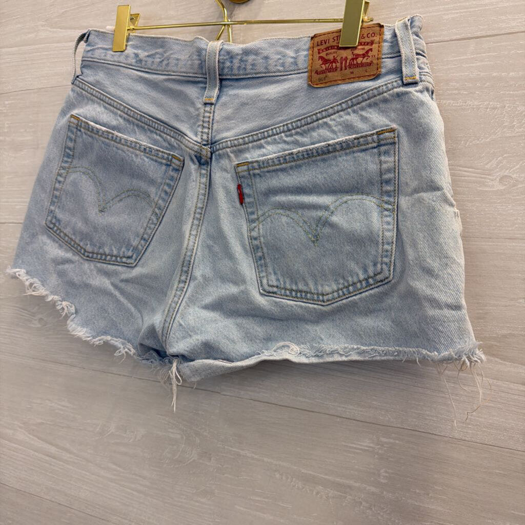 Levi Light Wash 501 Cutoff Denim Shorts 29