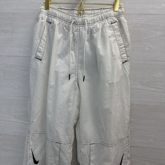 Nike White/ Black Loose High Waisted Parachute Pants Extra Small