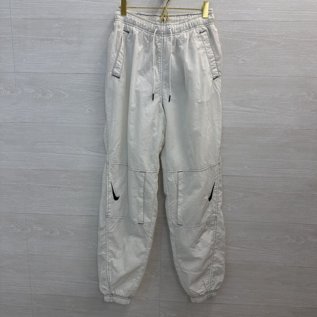 Nike White/ Black Loose High Waisted Parachute Pants Extra Small