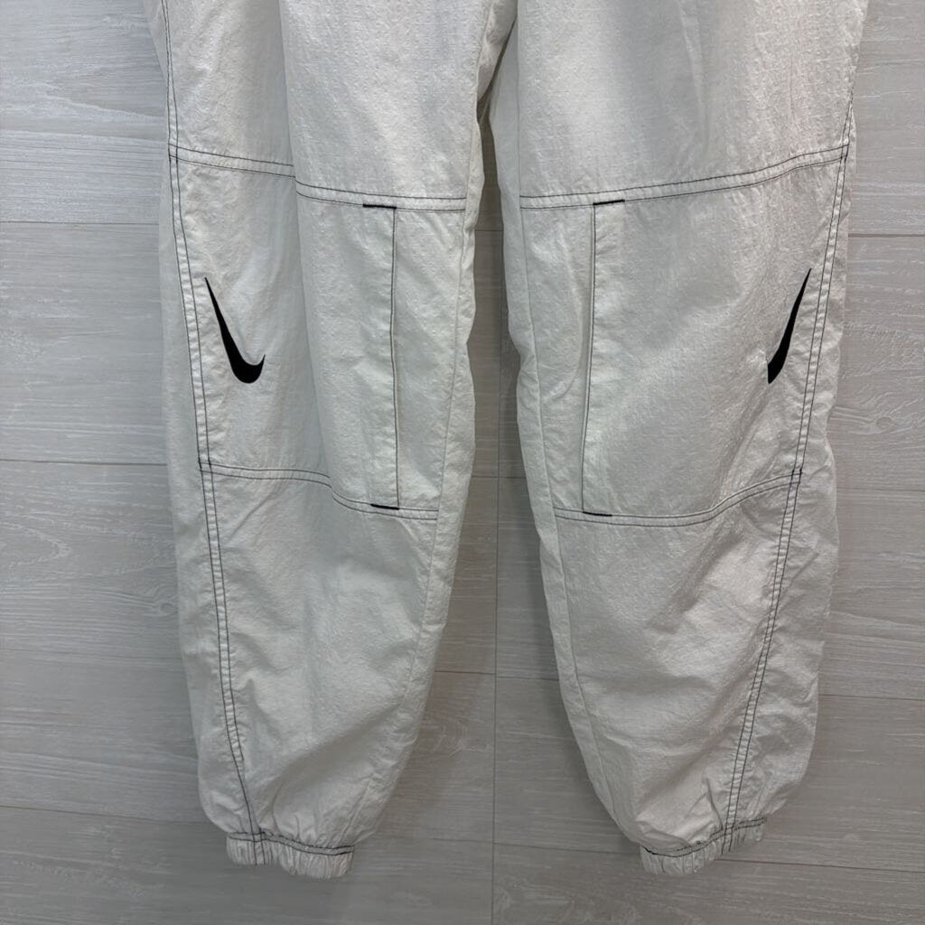 Nike White/ Black Loose High Waisted Parachute Pants Extra Small