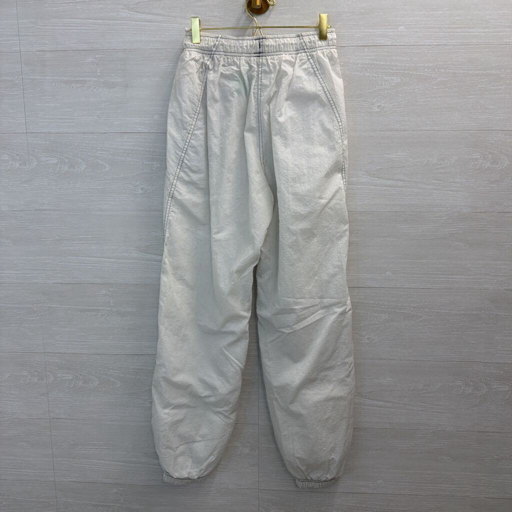 Nike White/ Black Loose High Waisted Parachute Pants Extra Small