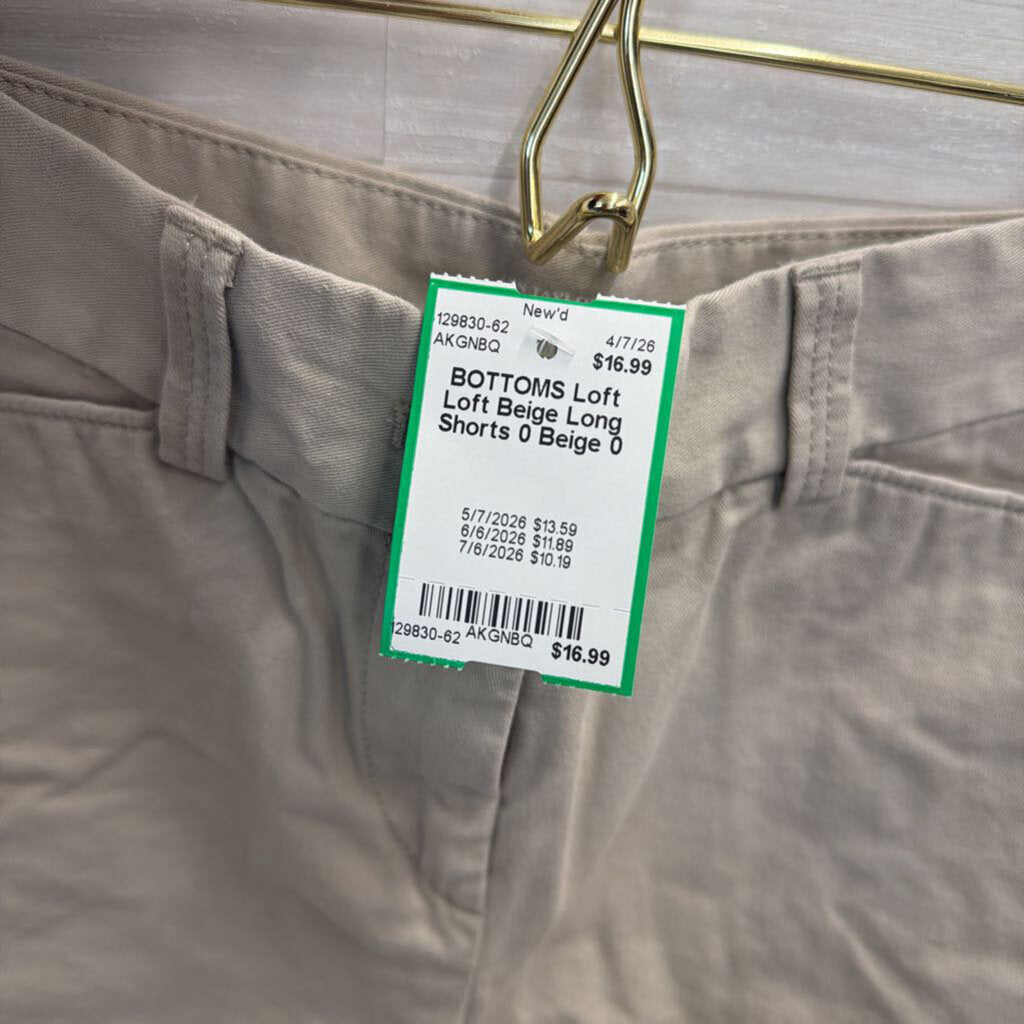 Loft Beige Long Shorts 0