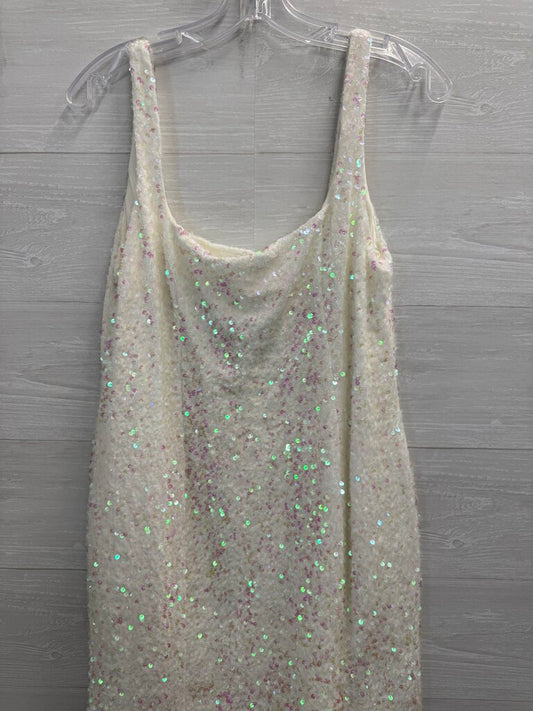 Show Me Your Mumu White Iridescent Sequin Short Formal Dress Extra Large