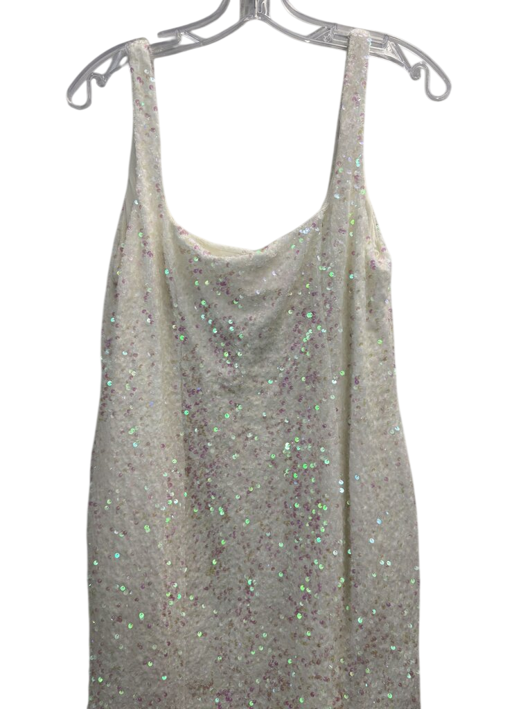 Show Me Your Mumu White Iridescent Sequin Short Formal Dress Extra Large