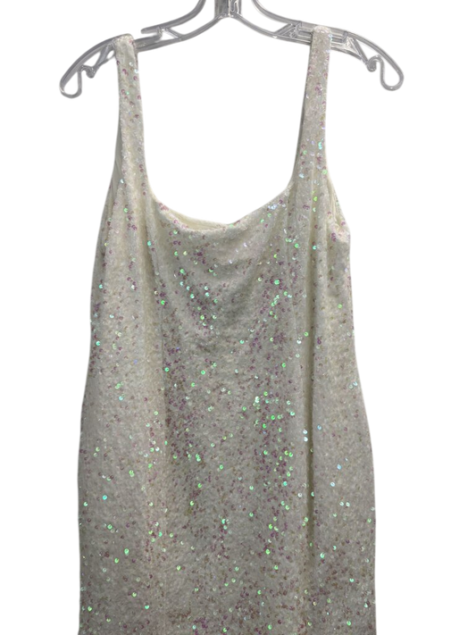 Show Me Your Mumu White Iridescent Sequin Short Formal Dress Extra Large