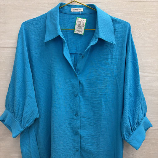 The Back Forty Blue Long Sleeve Button Down Top Small/ Medium