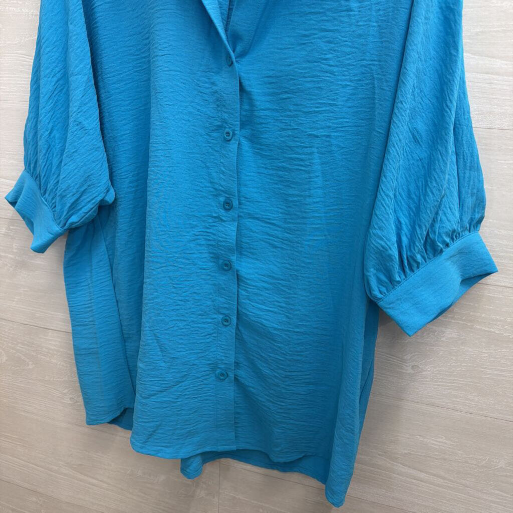 The Back Forty Blue Long Sleeve Button Down Top Small/ Medium