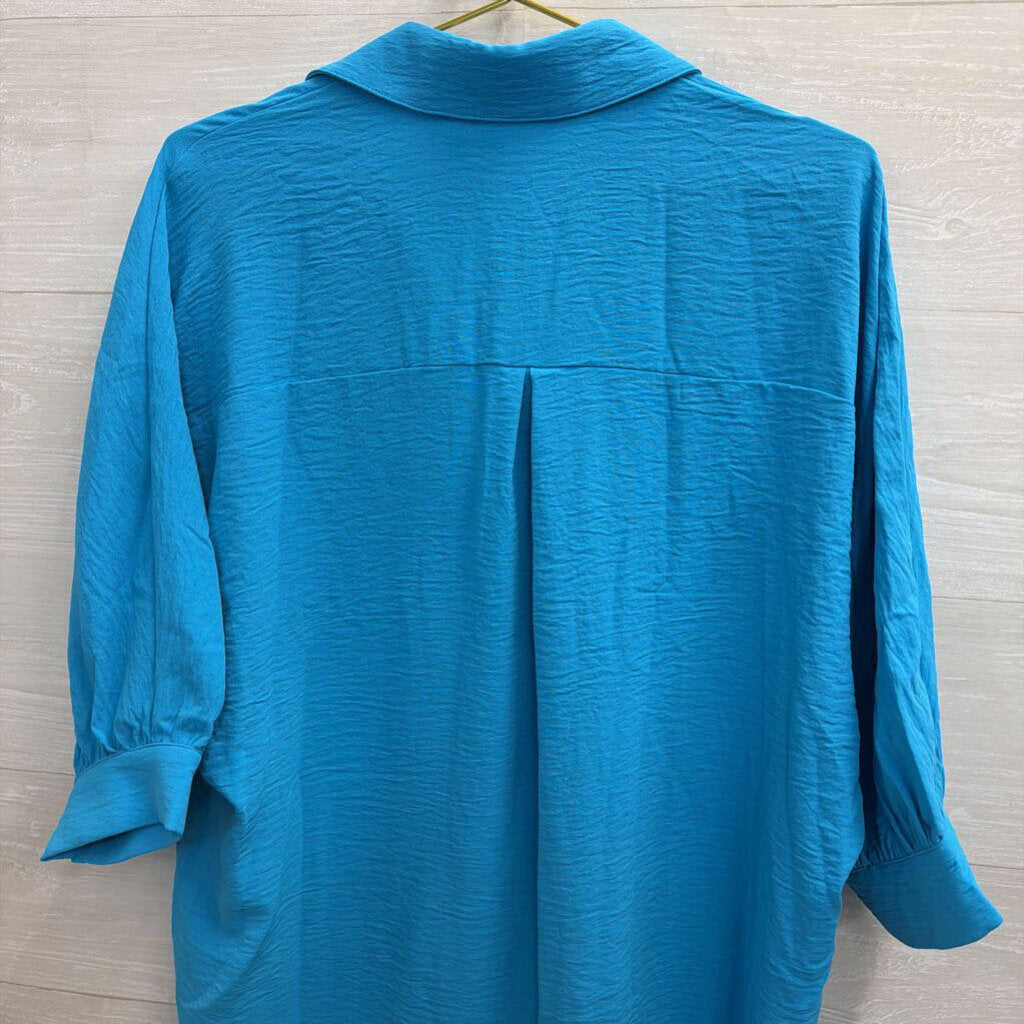 The Back Forty Blue Long Sleeve Button Down Top Small/ Medium