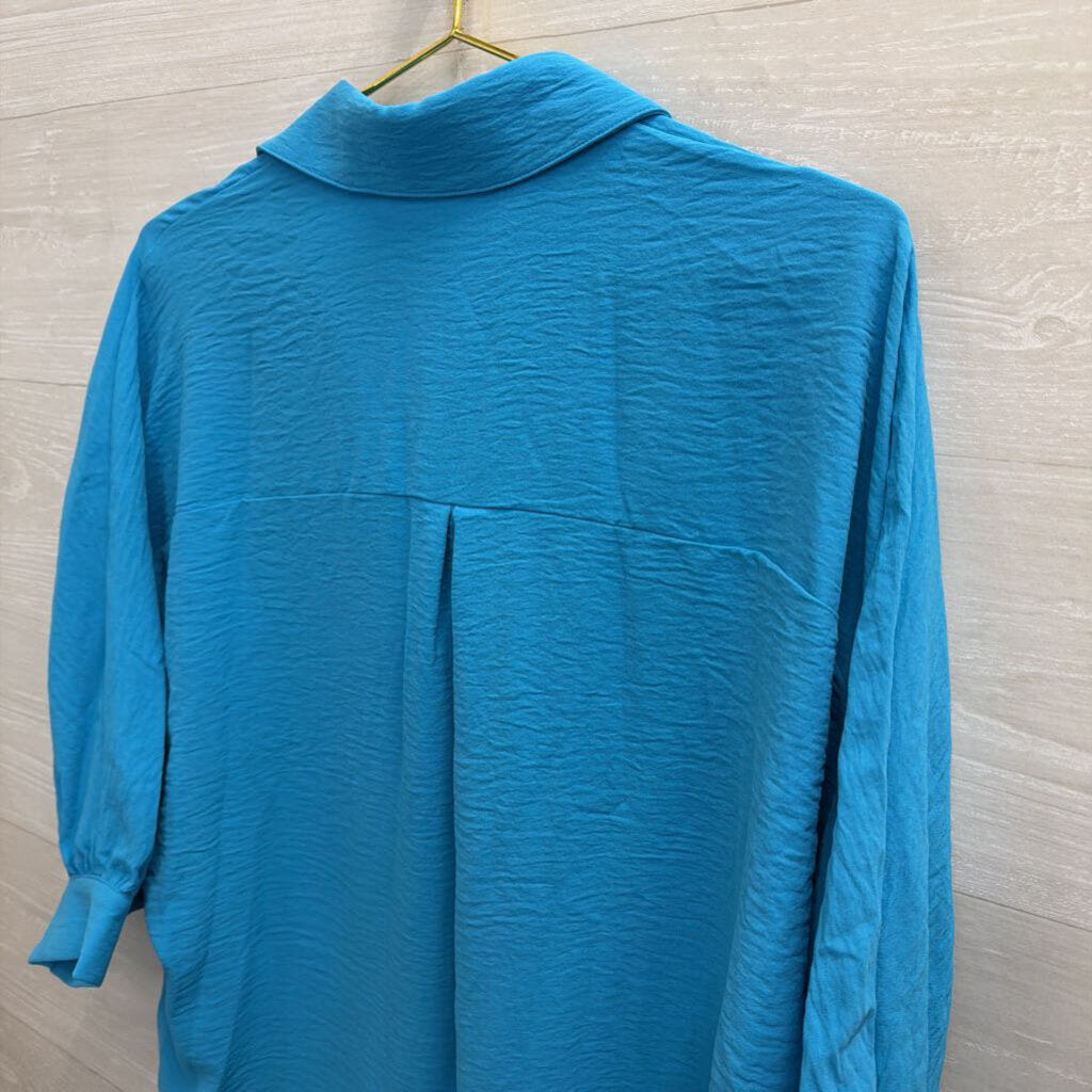 The Back Forty Blue Long Sleeve Button Down Top Small/ Medium