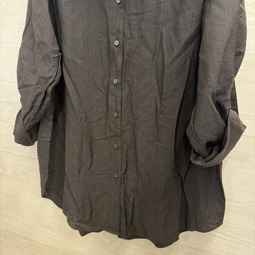 Vici Black Long Sleeve Button Down Top Large
