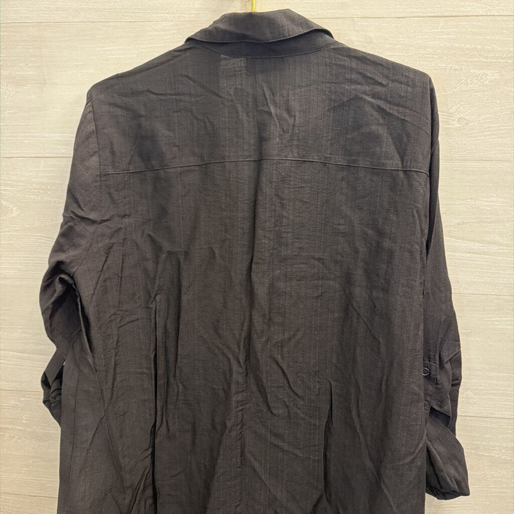 Vici Black Long Sleeve Button Down Top Large