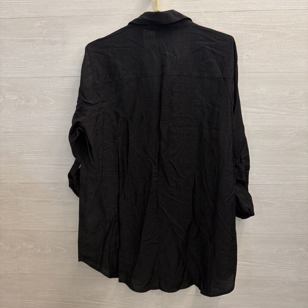 Vici Black Long Sleeve Button Down Top Large