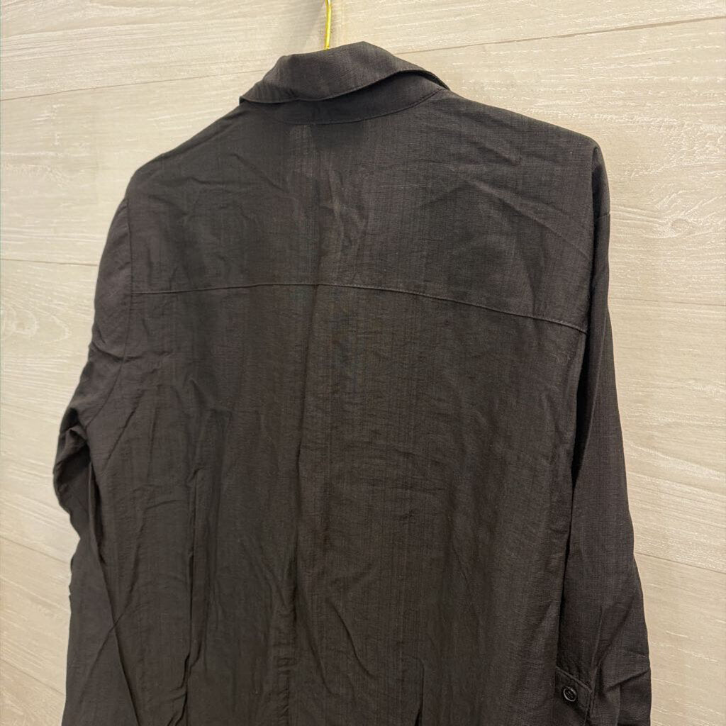 Vici Black Long Sleeve Button Down Top Large