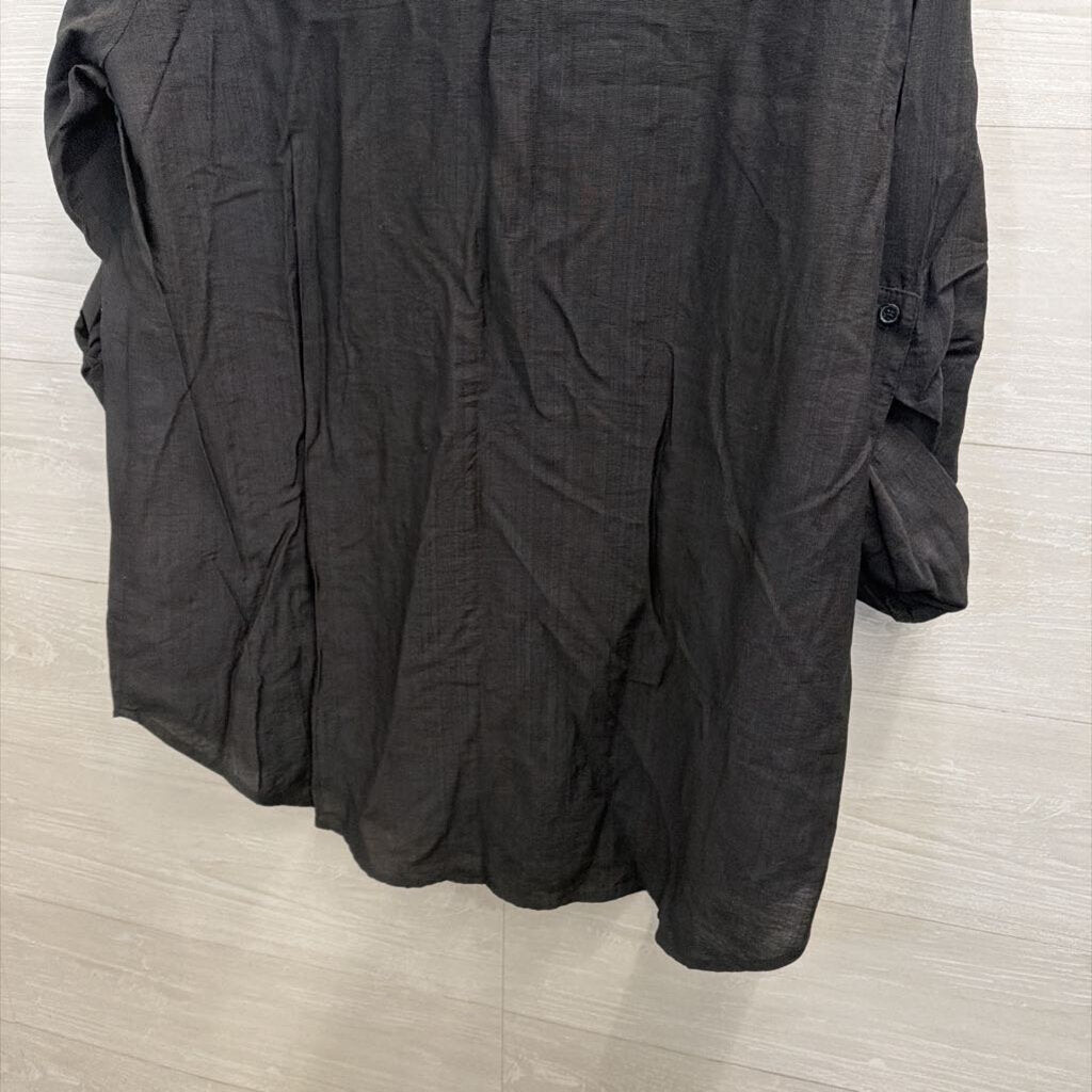 Vici Black Long Sleeve Button Down Top Large