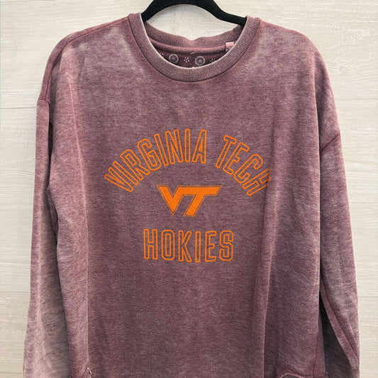 Burgundy/ Orange Virginia Tech Crewneck Sweatshirt Large