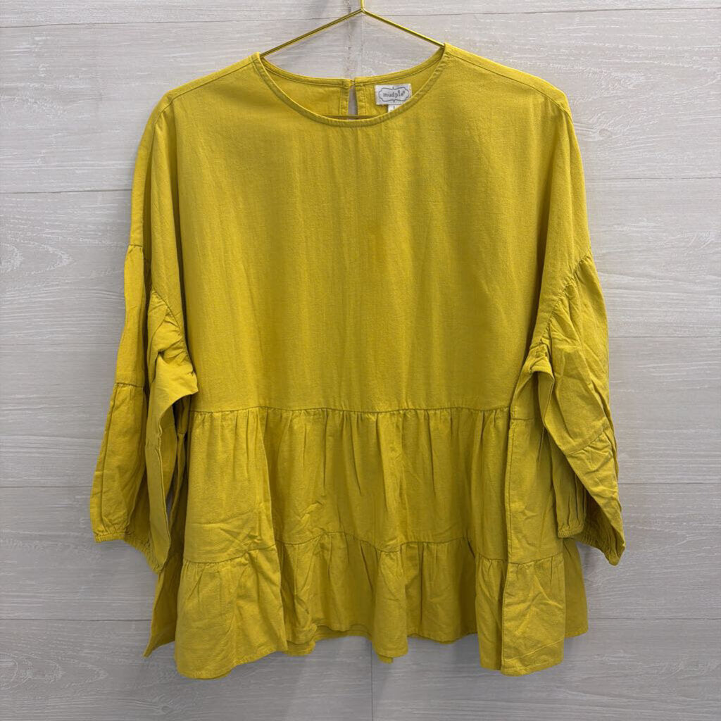 Mudpie Yellow Long Sleeve Top Large