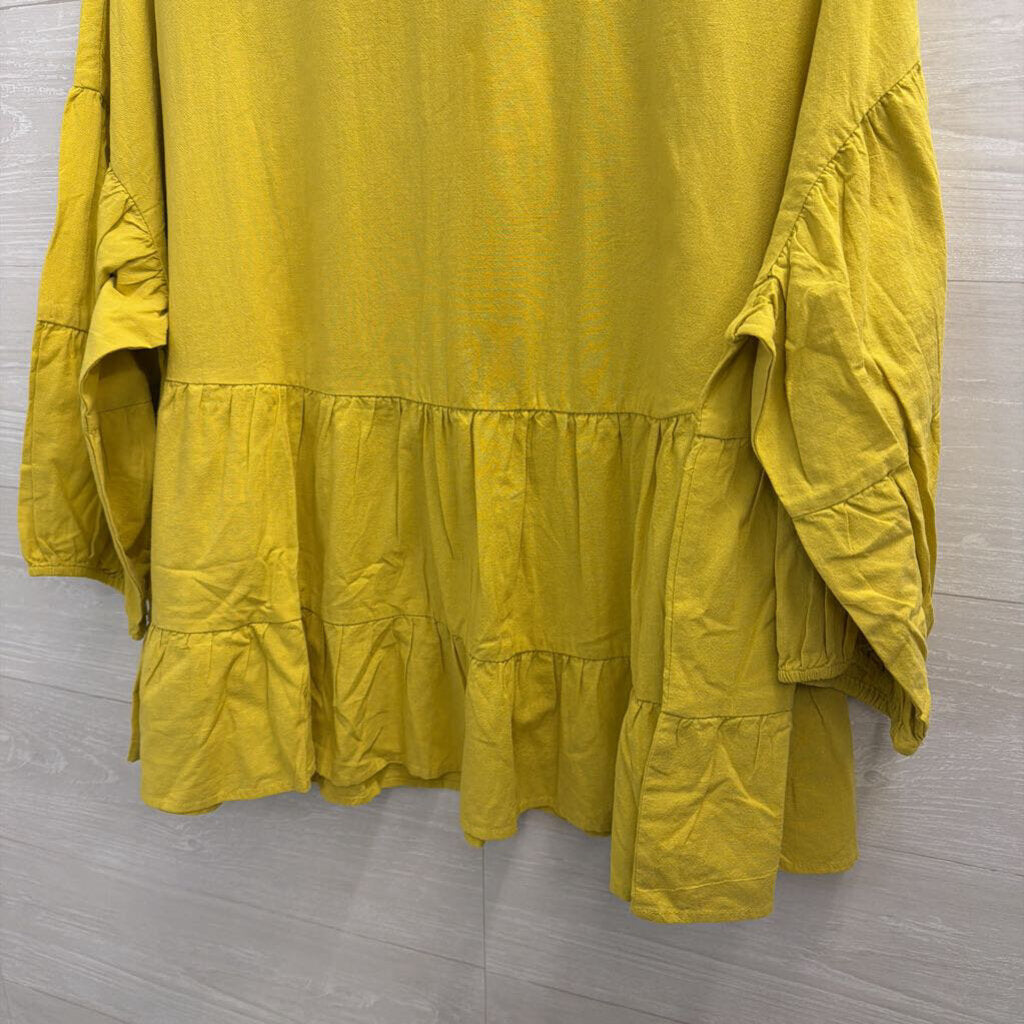 Mudpie Yellow Long Sleeve Top Large