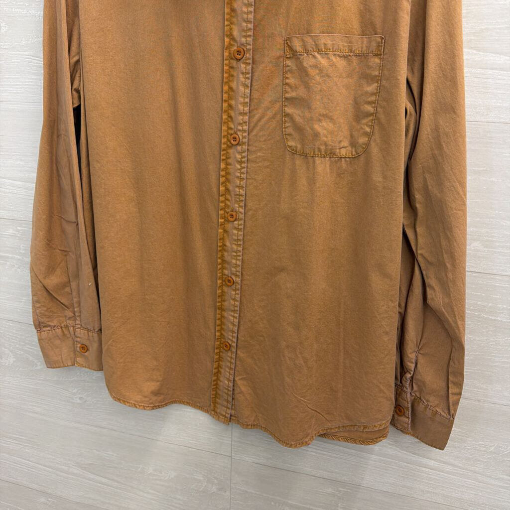 NoaBoa Brown Long Sleeve Button Down Top Large