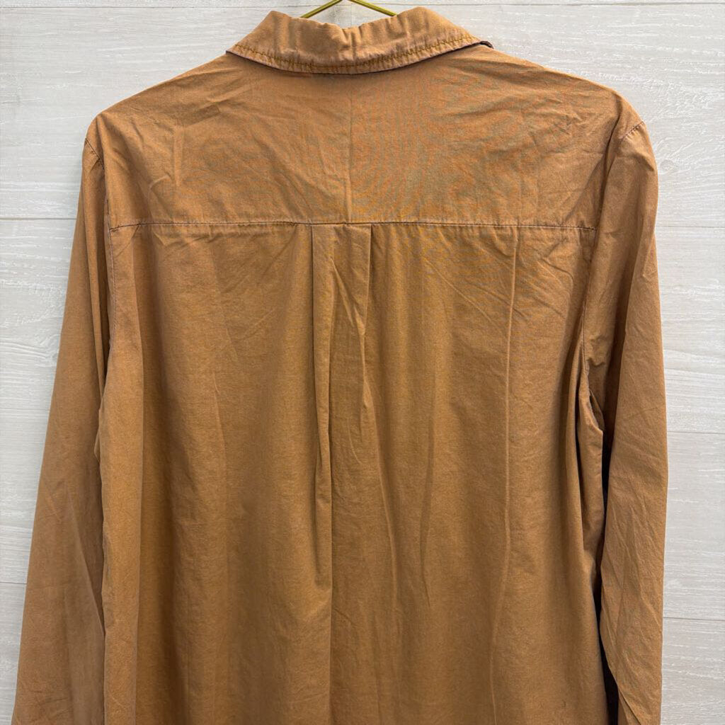 NoaBoa Brown Long Sleeve Button Down Top Large