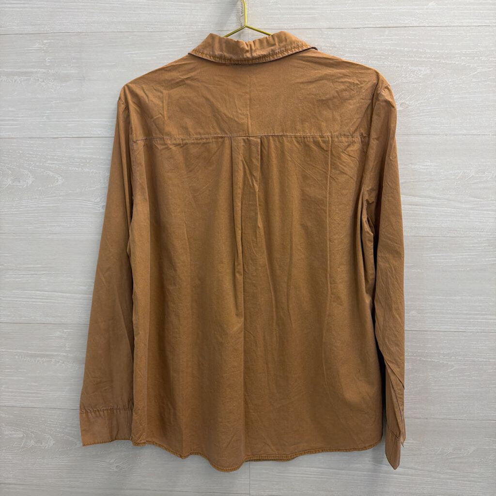 NoaBoa Brown Long Sleeve Button Down Top Large