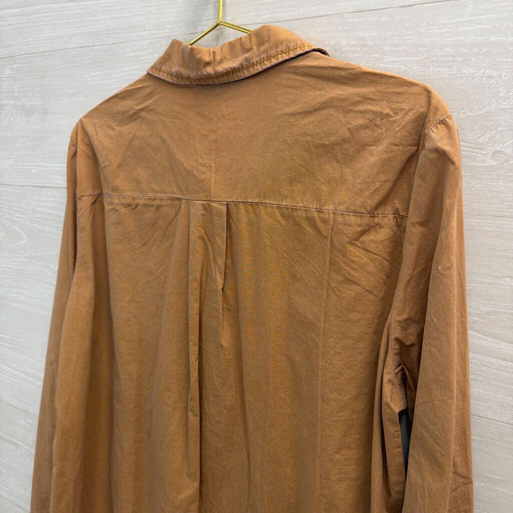 NoaBoa Brown Long Sleeve Button Down Top Large