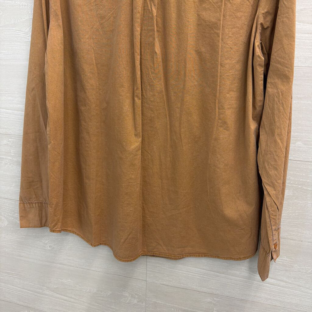 NoaBoa Brown Long Sleeve Button Down Top Large