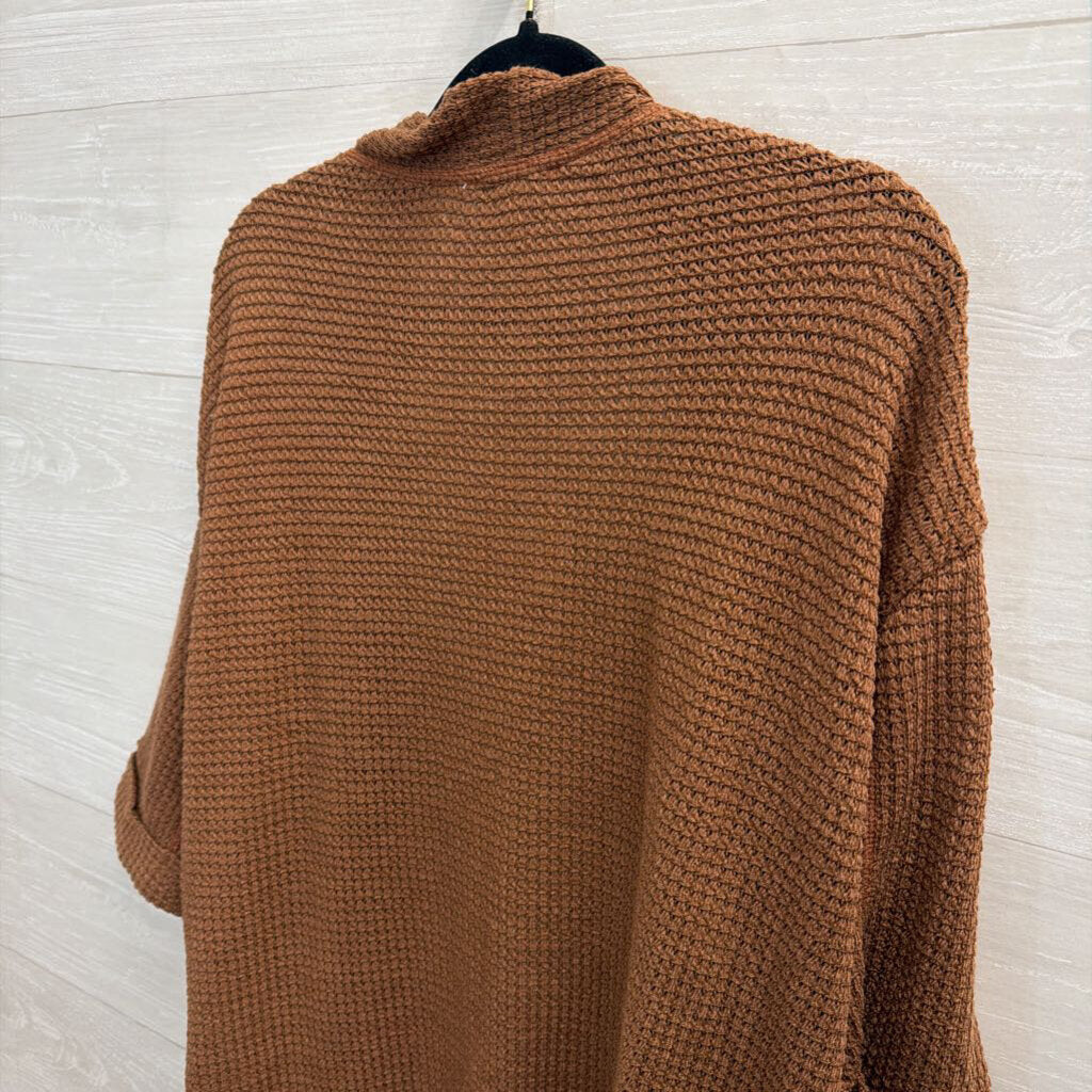 Umgee Brown Textured Open Front Top Medium/ Large