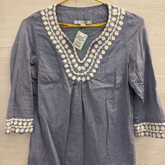 Boden Blue/ White Embroidered Long Sleeve Top 6