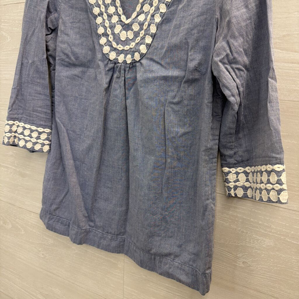 Boden Blue/ White Embroidered Long Sleeve Top 6