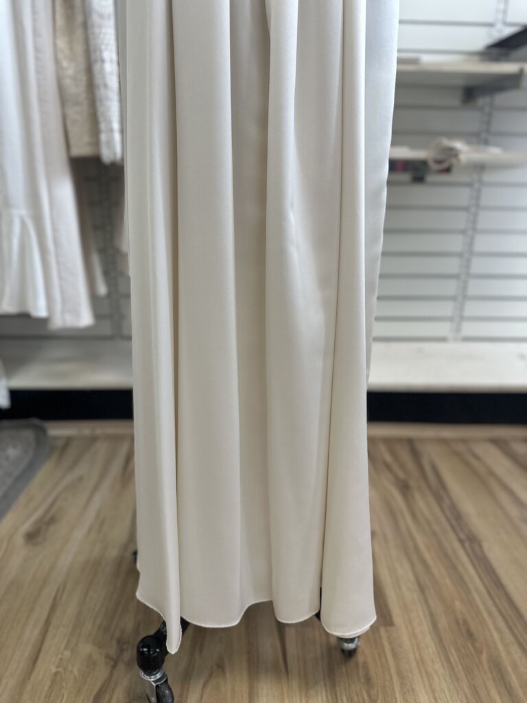 Vintage Ivory Lace Top Satin Skirt Bridal Gown 5/6